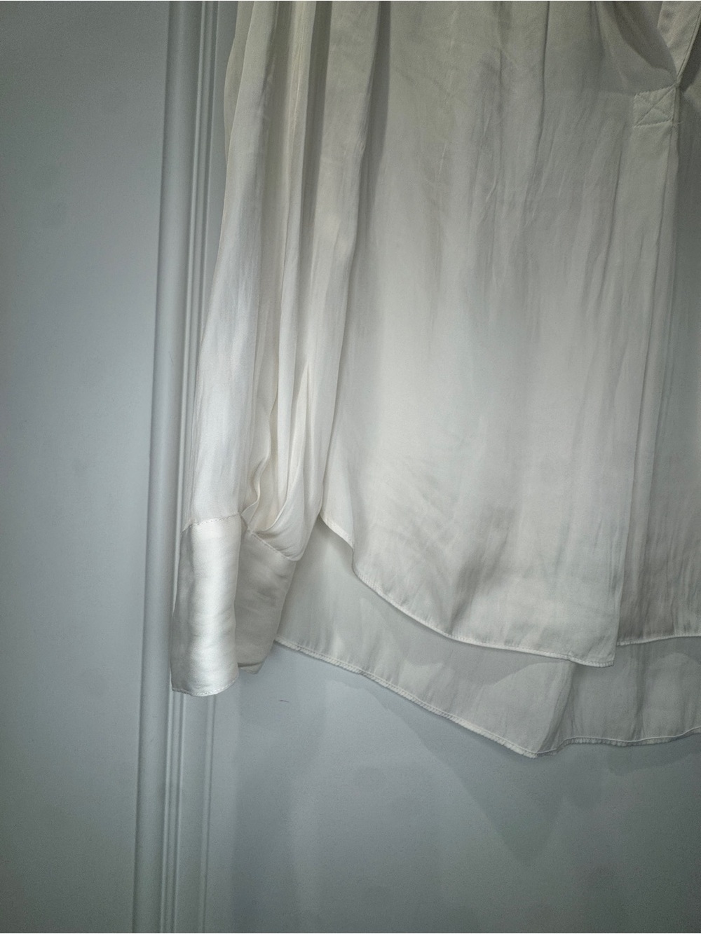 Zadig & Voltaire Tink Satin Blouse in White XS - Picture 4 of 7